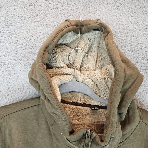 Crysully Mens Sweatshirt Jacket Sz XL & M Green Fleece Sherpa Lining  Hoodie - Picture 3 of 16
